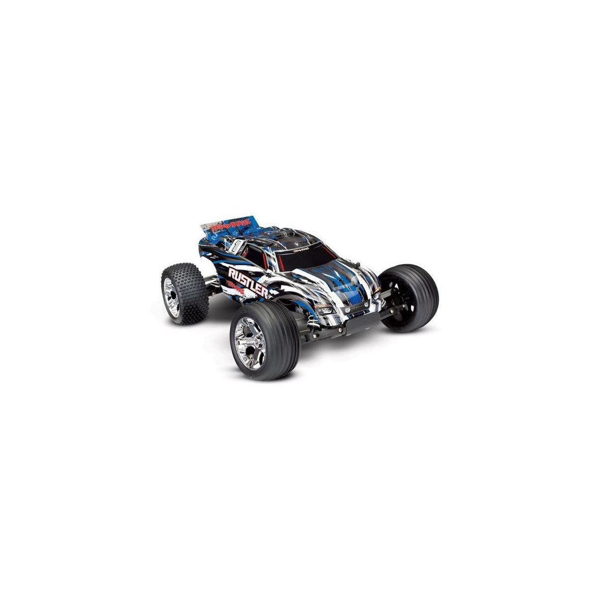 Traxxas 37054-4BLUE Rustler blau RTR ohne Akku/Lader