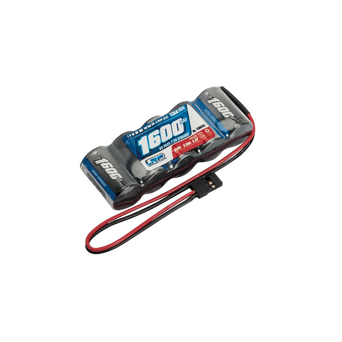 LRP XTEC RX-pack Straight 2/3A NiMH - JR - 6.0V - 1600mAh