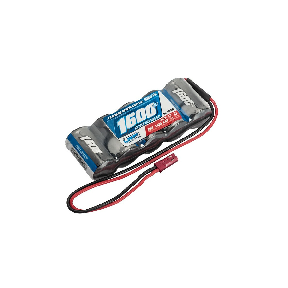 LRP XTEC RX-pack Straight 2/3A NiMH - BEC - 6.0V - 1600mAh