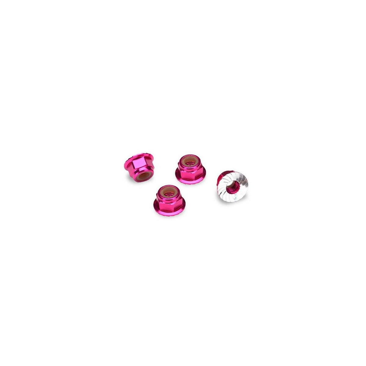 Muttern mit Flansch 4mm pink