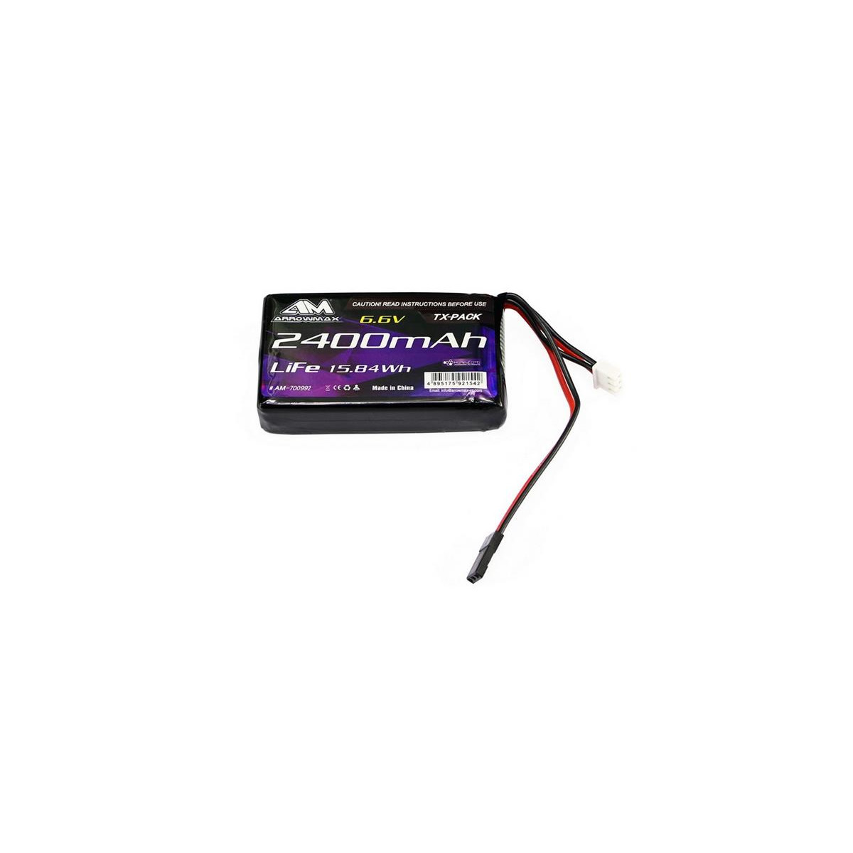 Arrowmax AM Lipo 2400mAh 6.6V For Futaba 4PK/4PX/4PV/7PX...