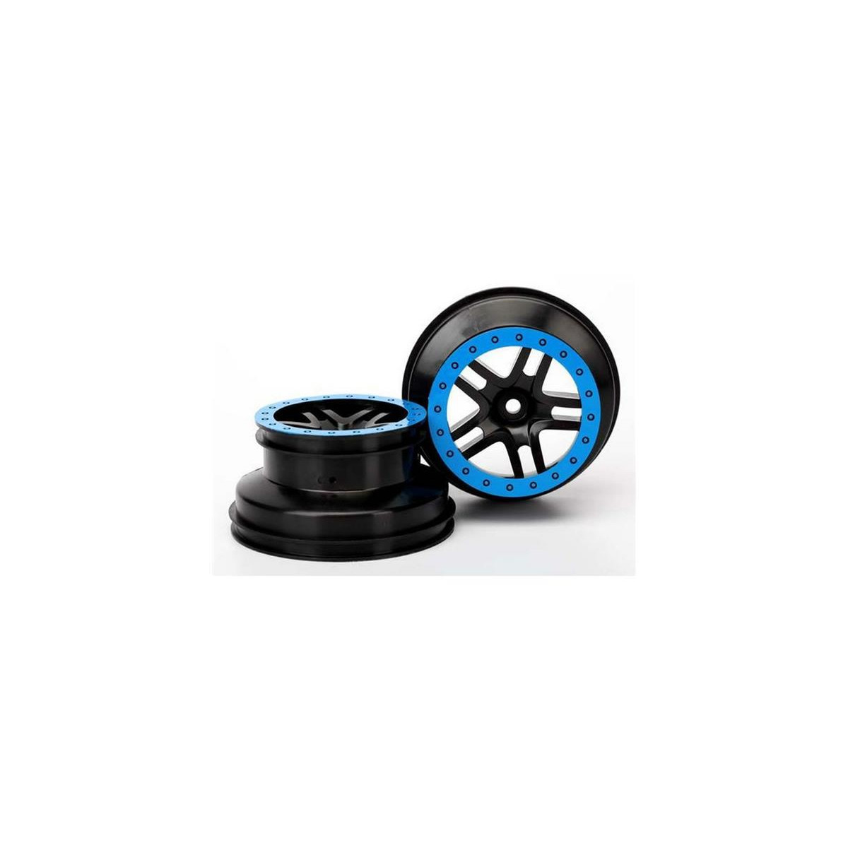 Traxxas 5884A WHEELS, SCT SS BLK/BLUE BEAD (