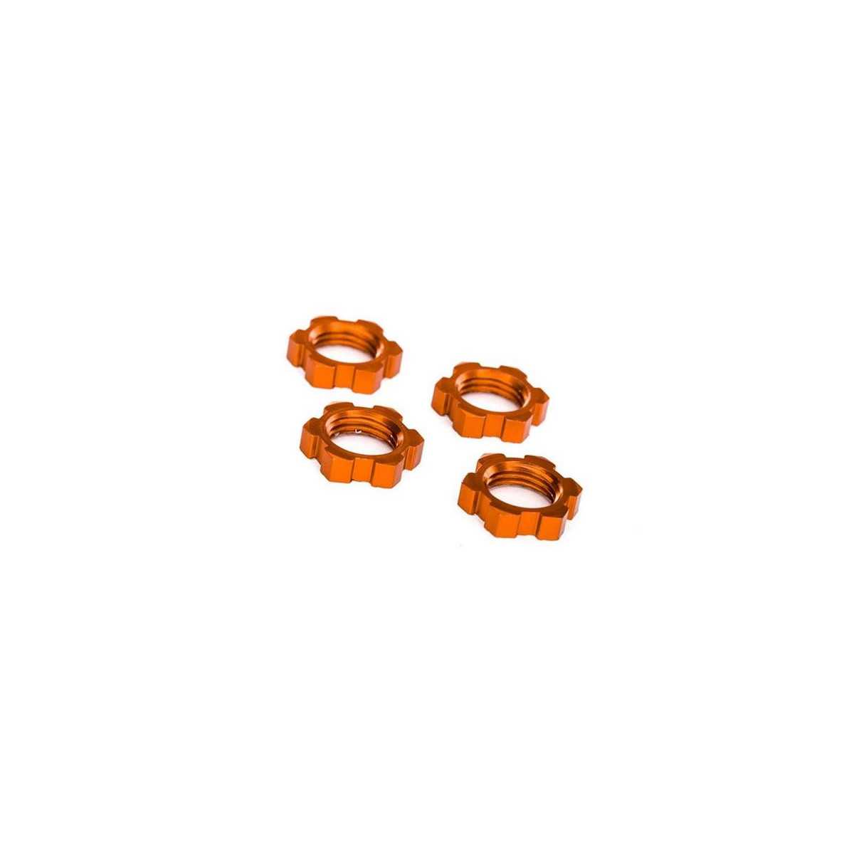 Radmuttern, splined, 17mm, serrated (orange-eloxiert) (4)