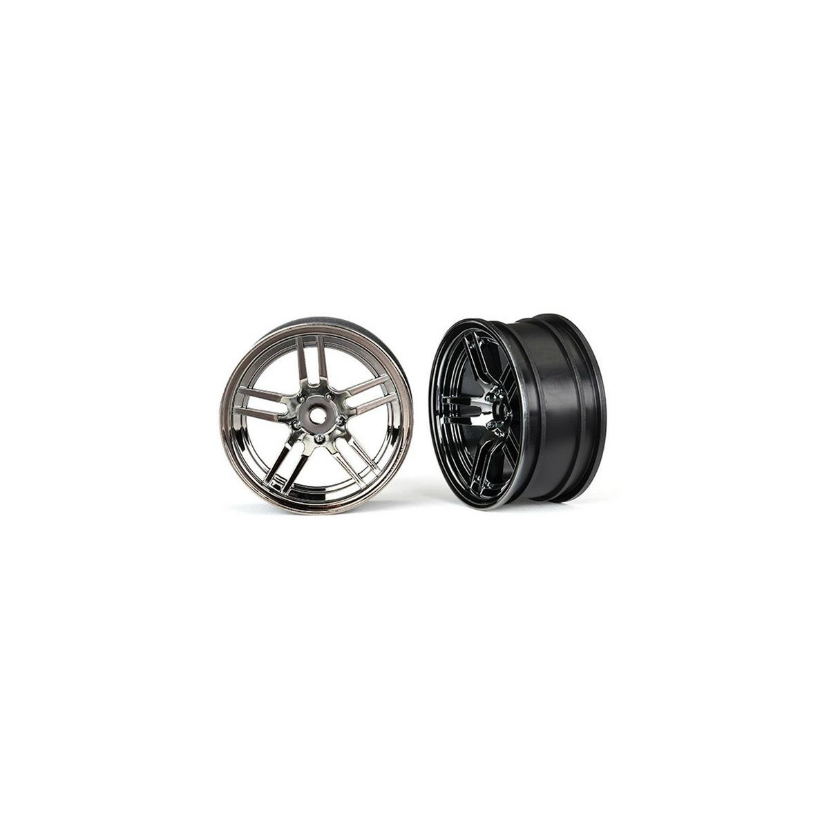 Traxxas 8371 Felge, 1.9 Split-Spoke Chrome-schwarz vorn (2)