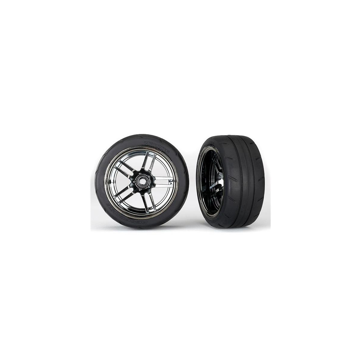 Traxxas 8374 Reifen auf Felge Split-Spoke Chrome-schwarz...