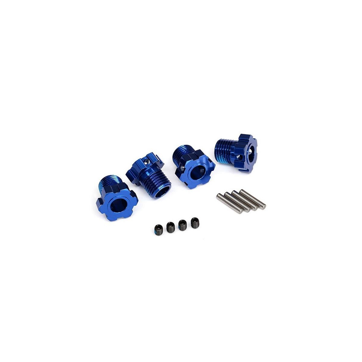 Traxxas 8654 Radmitnehmer splined 17mm blau eloxiert