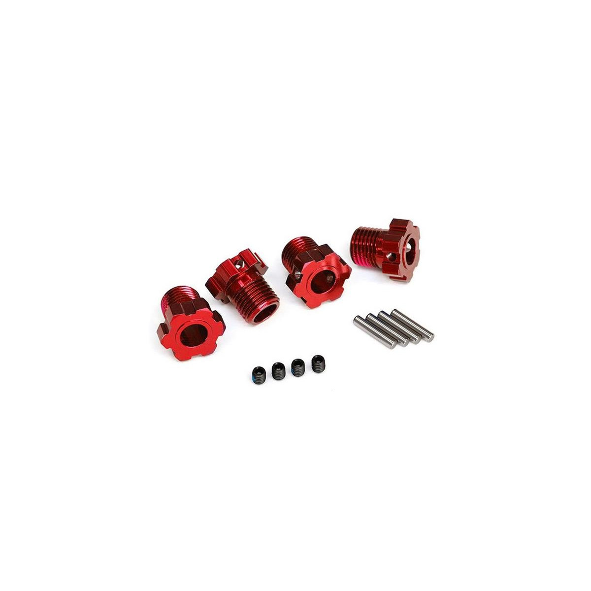 Traxxas 8654R Radmitnehmer splined 17mm rot eloxiert