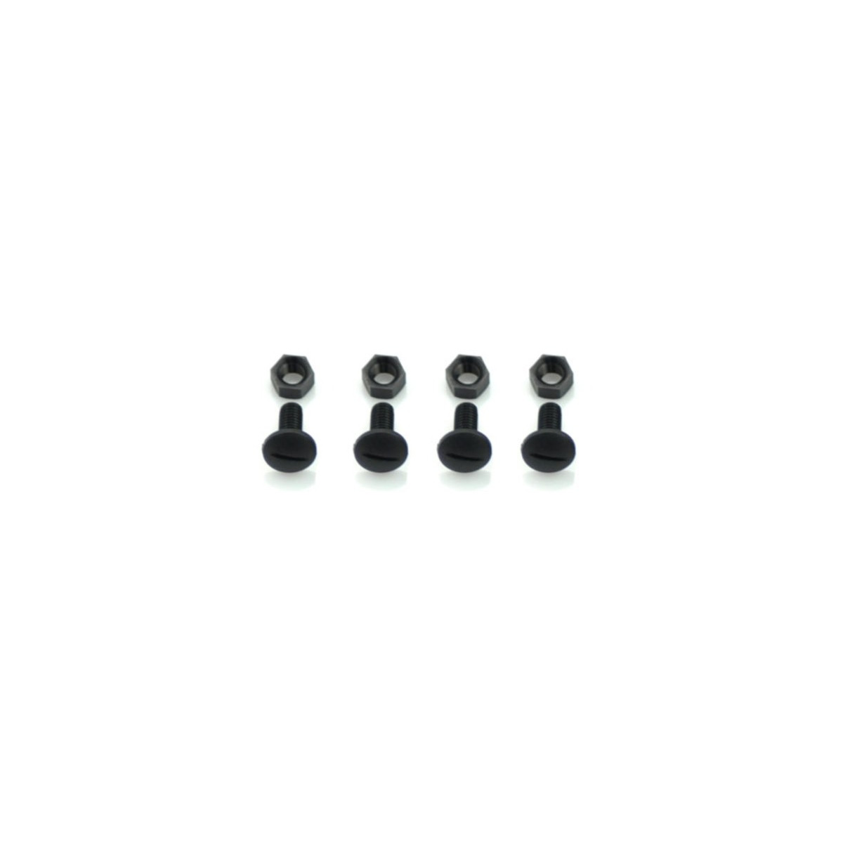 Screw M5x10 + Nut  nylon black (4+4)