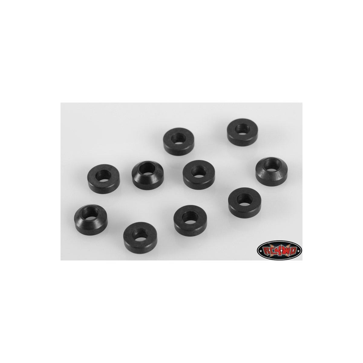 RC4WD RC4ZS0843 Heavy Duty Steel Black 3mm Con Washers (10)