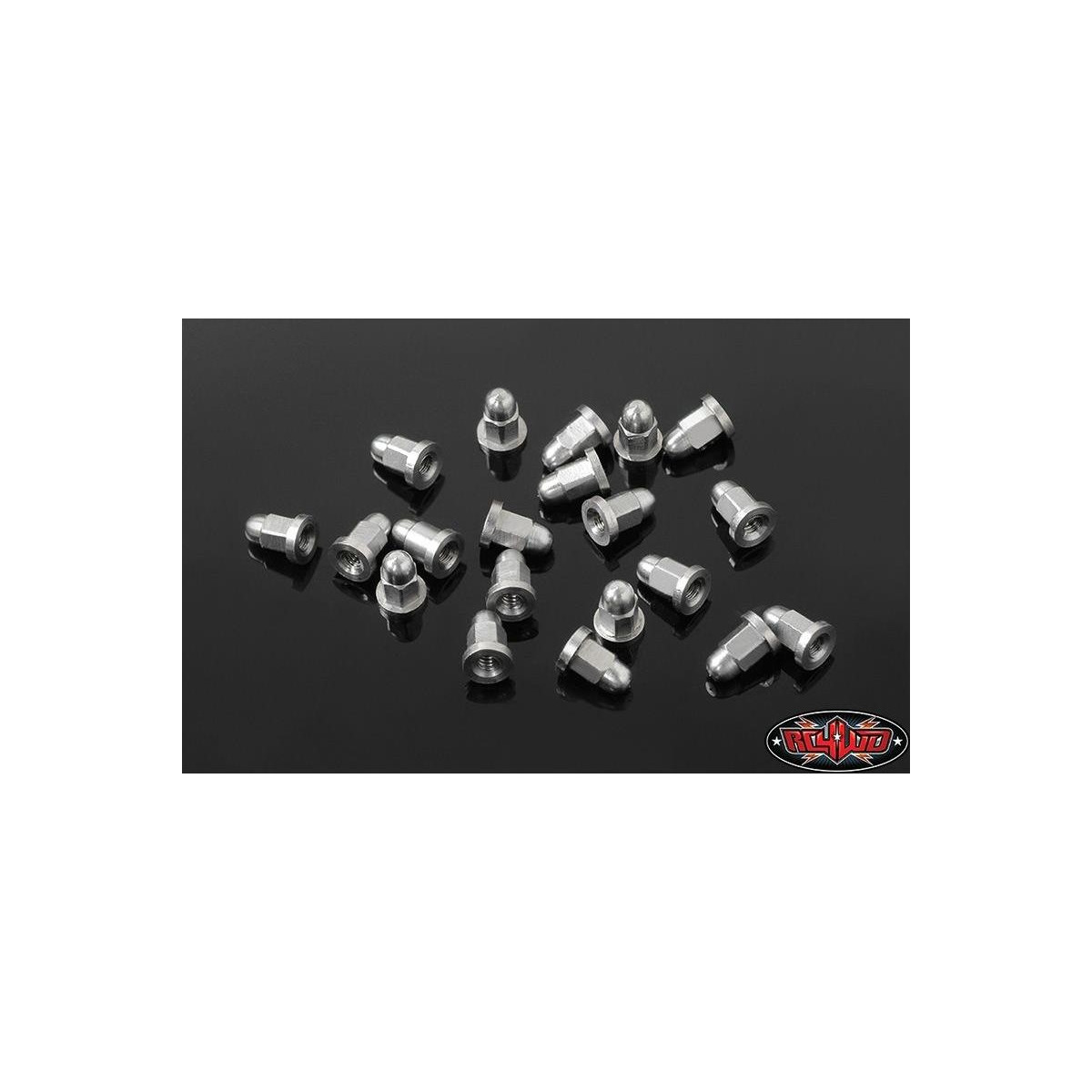 RC4WD RC4ZS1724 M1.6 Flanged Acorn Nuts (Silver)