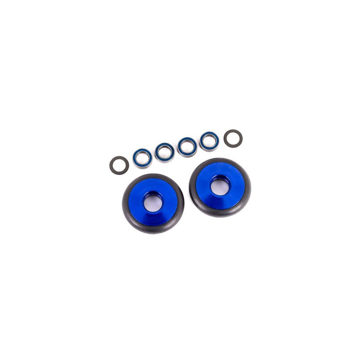 Traxxas TRX9461X Wheelie-Bar-Räder 6061-T6 Alu blau...