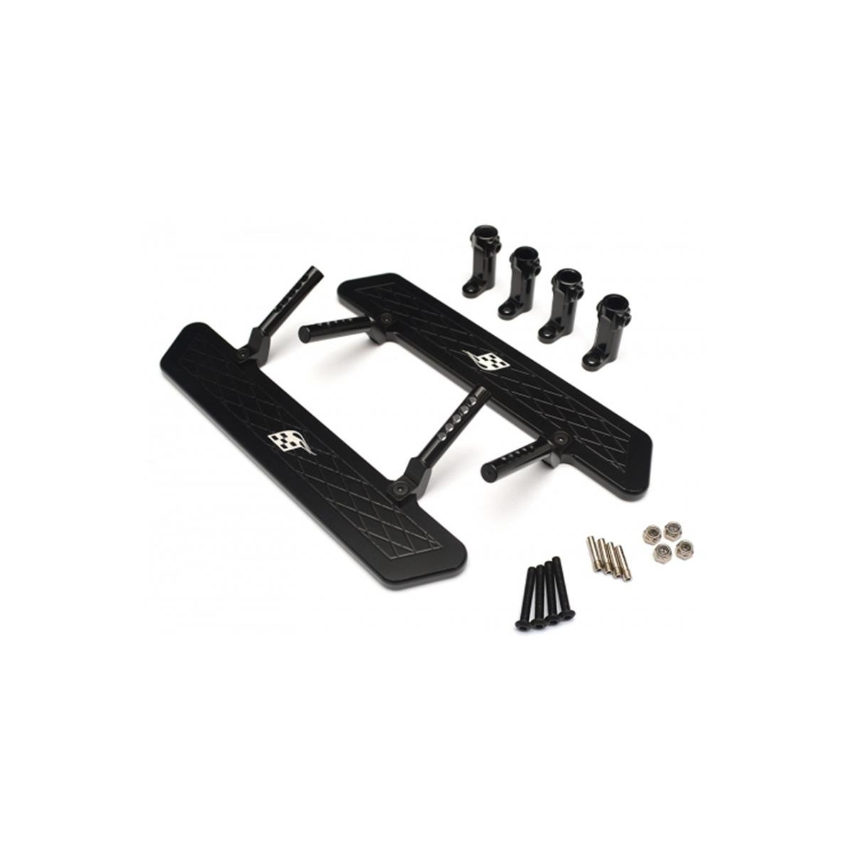 Boom Racing Aluminum Rock Rails Set - 1 Set Black for...