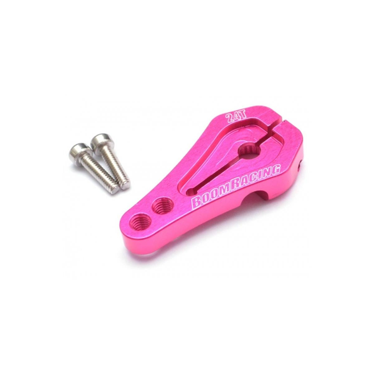 Boom Racing Aluminum Low Profile Servo Horn 24T Pink for...