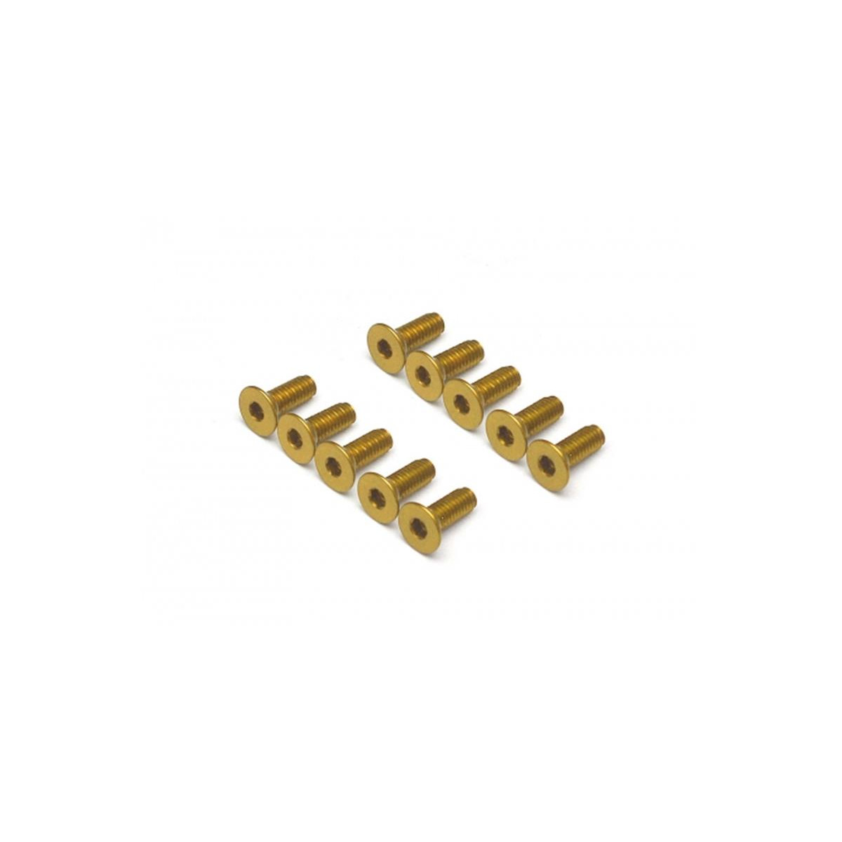 Aluminum 7075 M3x8 Hex Socket Flat Head Screws Bolts (10) Gold - Spee 