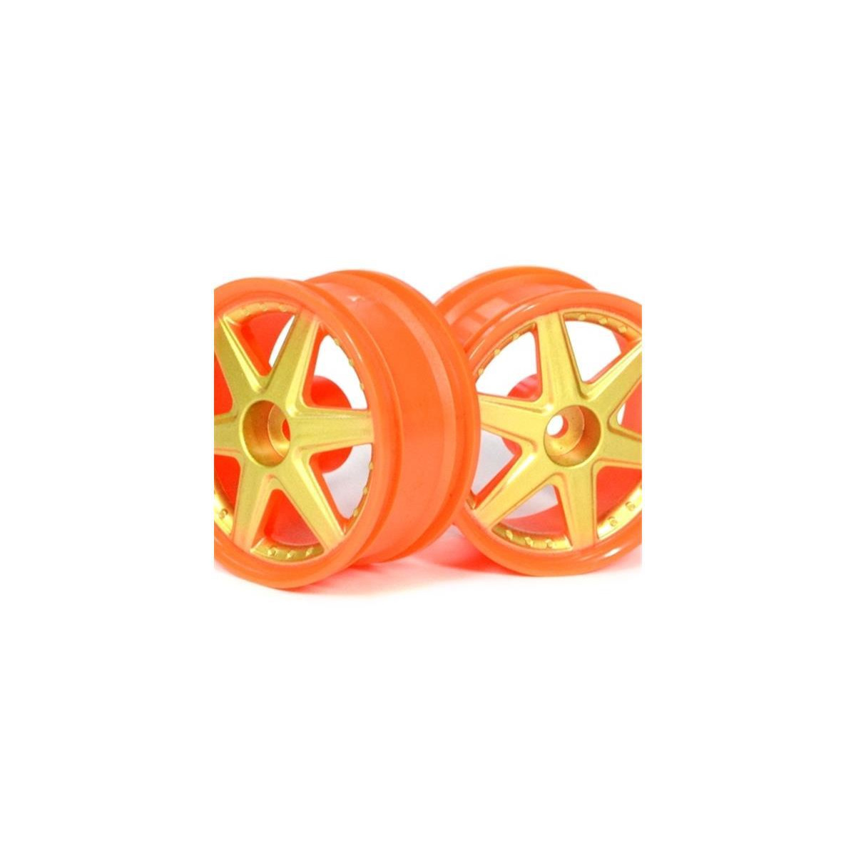 Boom Racing 6-Spoke Orange Outer Ring Wheel Set (2Pcs)...