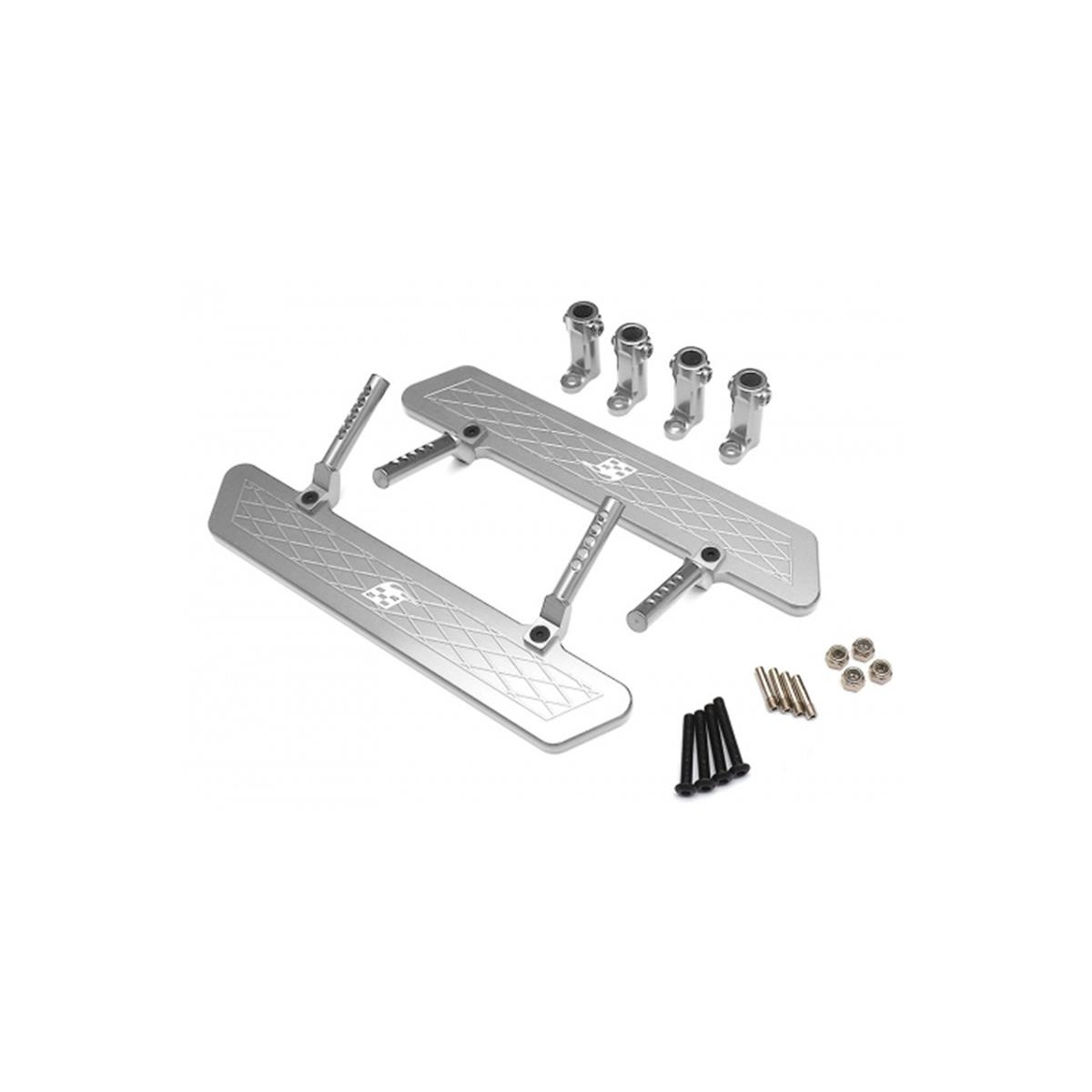 Boom Racing Aluminum Rock Rails Set - 1 Set Silver for...