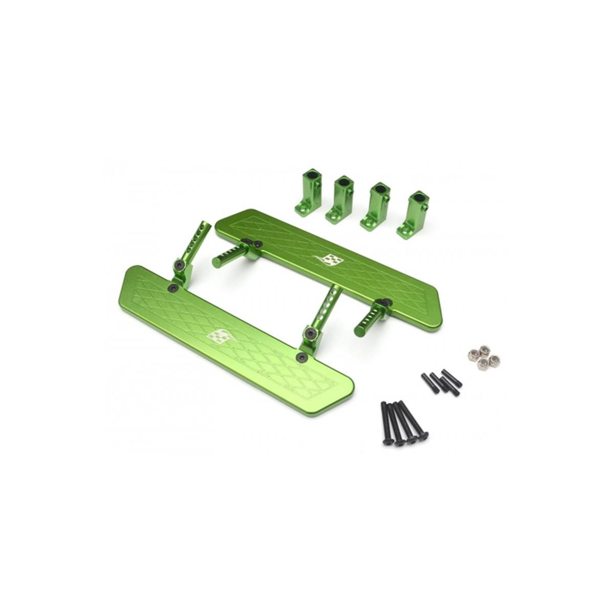 Boom Racing Aluminum Rock Rails Set - 1 Set Green for...