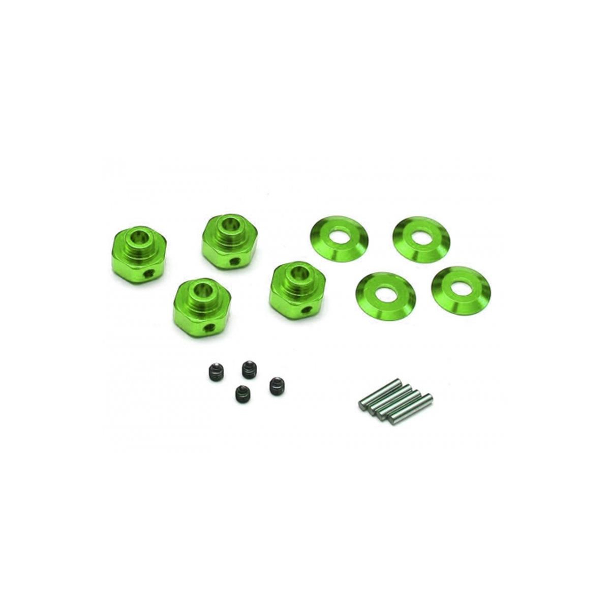 Boom Racing Aluminum Hexagon Wheel Hub (4)   Green for...