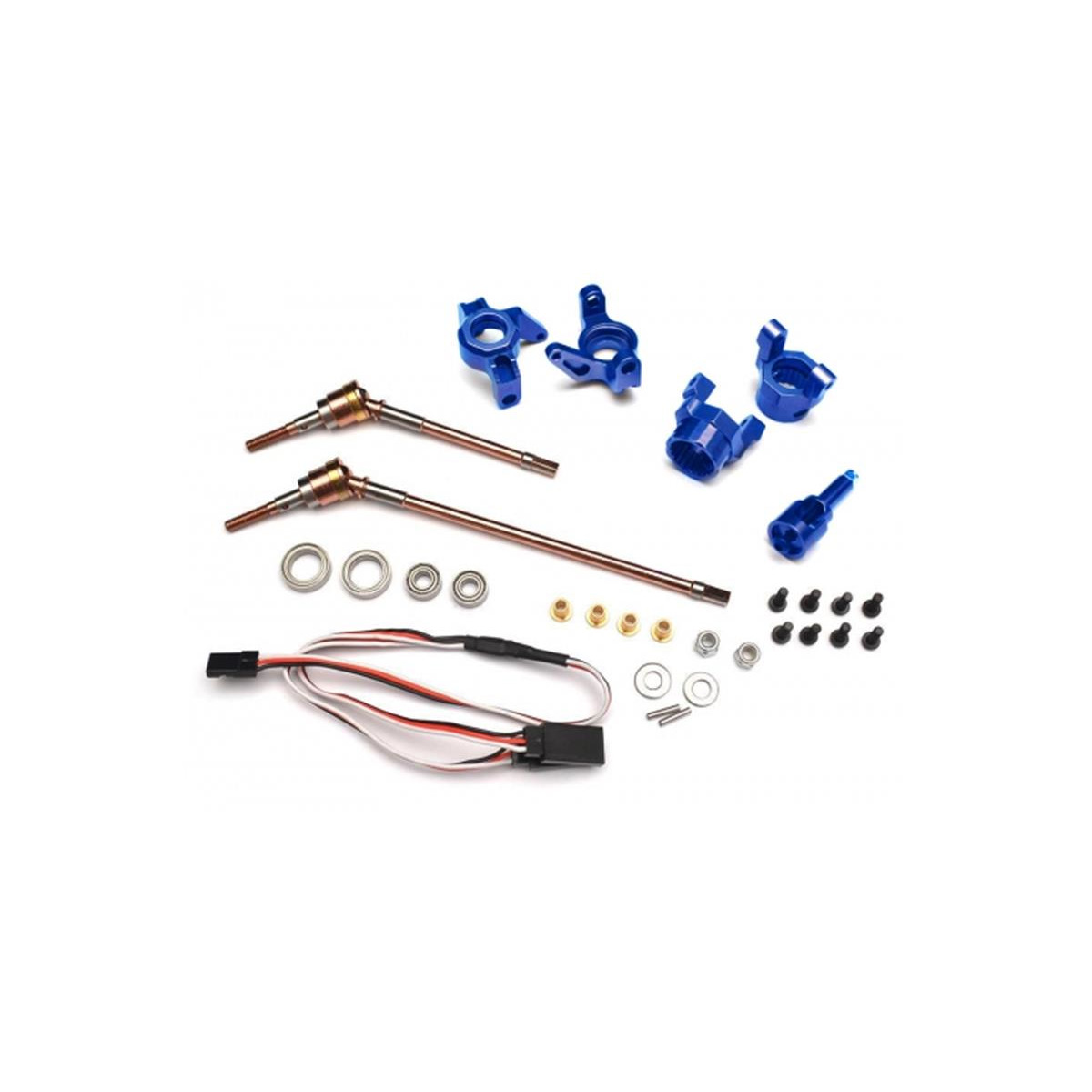 Boom Racing 4WS Conversion Set   Blue for Axial Wraith...