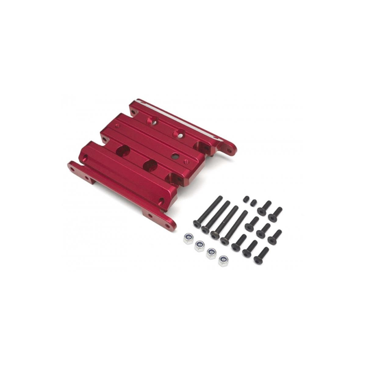 Boom Racing Aluminum  Skid Plate - 1 Pc Red for Vaterra...