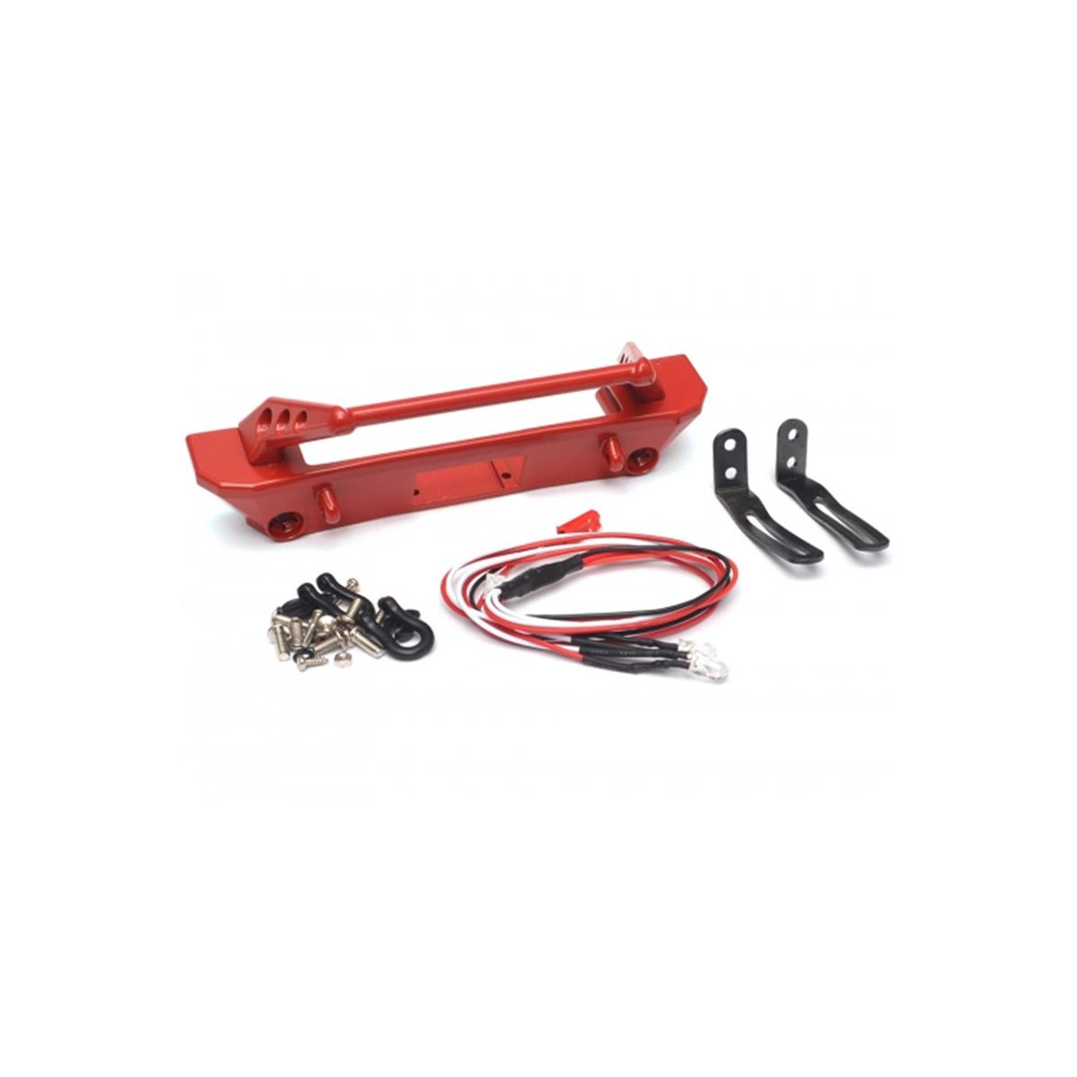 Boom Racing Aluminum Patriot Bumper w/ Winch Mount Red...