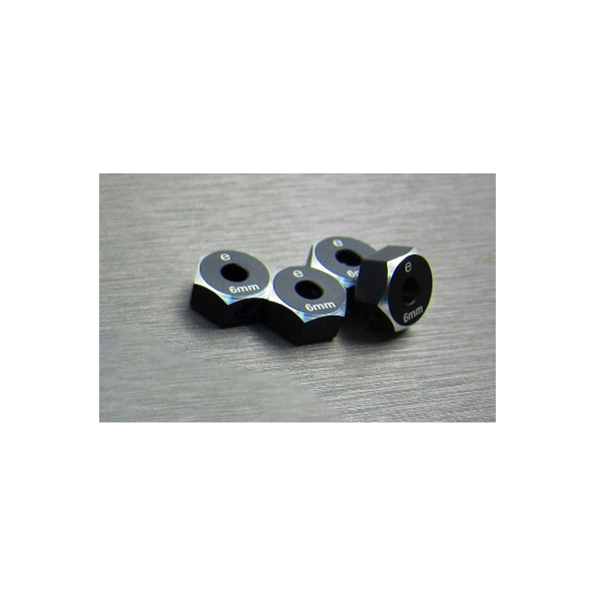 SAMIX Alum. Hex Adapter (6mm) schwarz SAM-end-6063-6