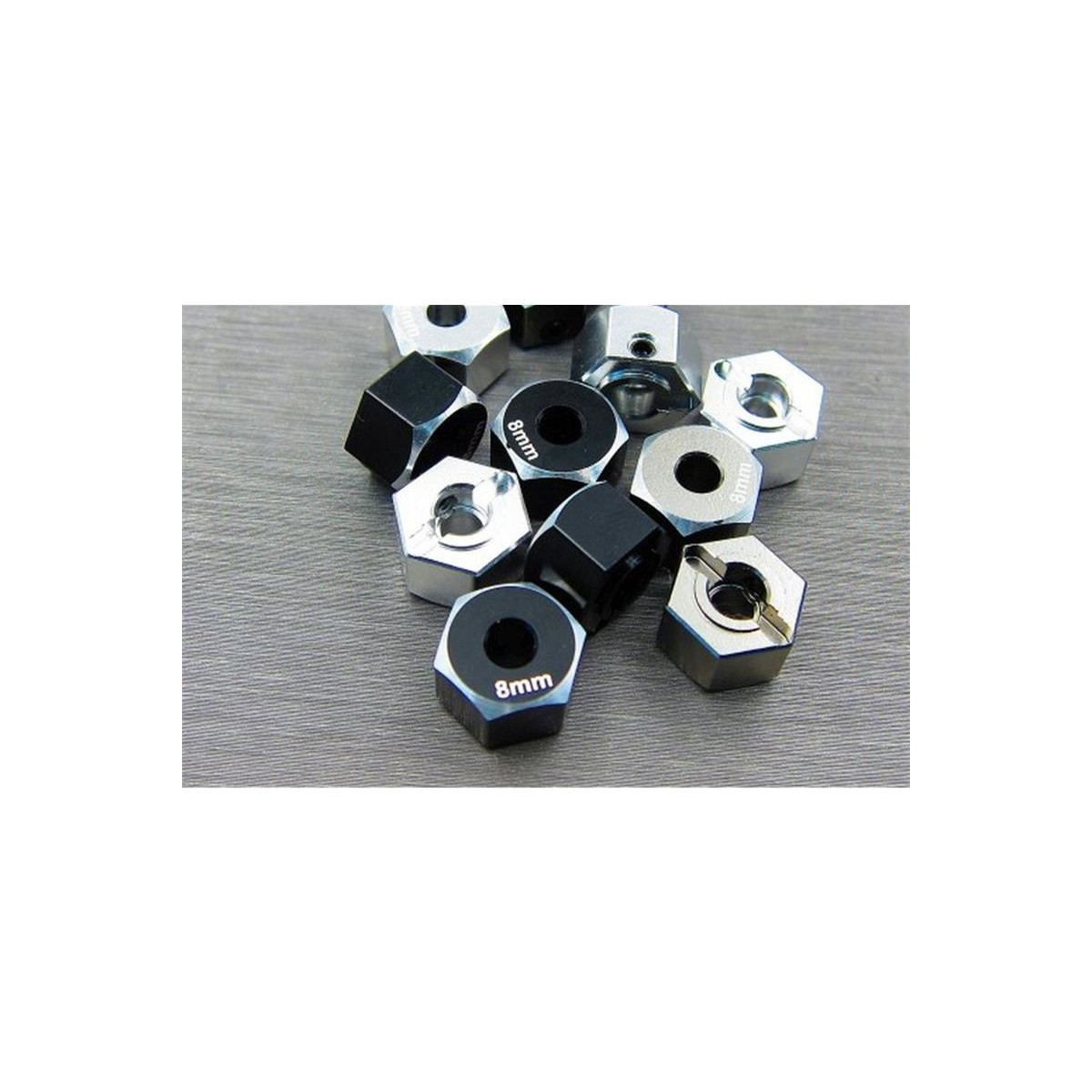 SAMIX Alum. Hex Adapter (8mm) schwarz SAM-scx2-6063-8