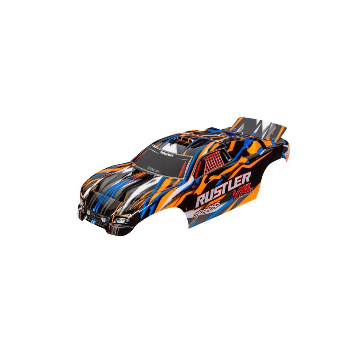 Traxxas Karosserie Rustler VXL orange mit Aufkleber...