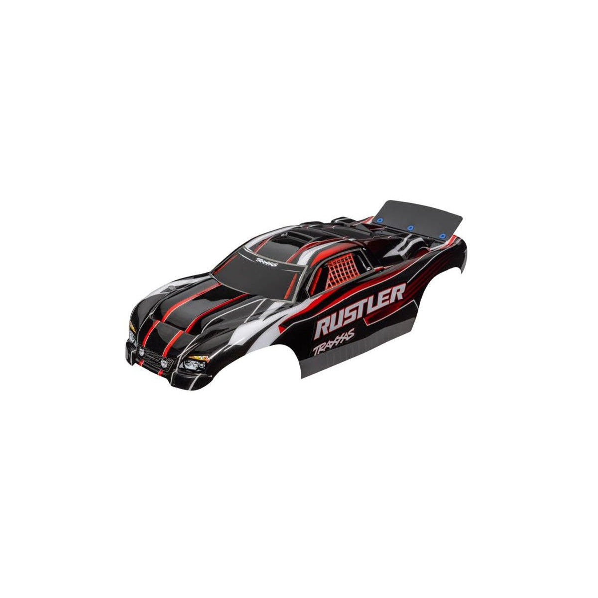 Traxxas Karosserie Rustler rot/schwarz mit Aufkleber...