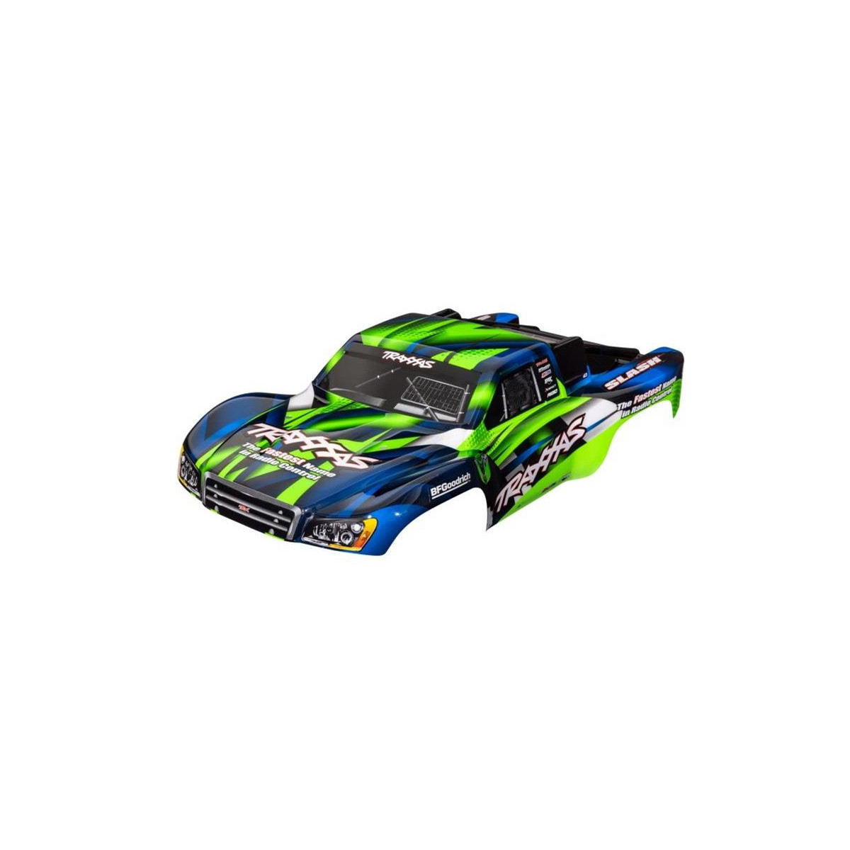 Traxxas Karosserie Slash 2WD grün/blau mit Aufkleber...