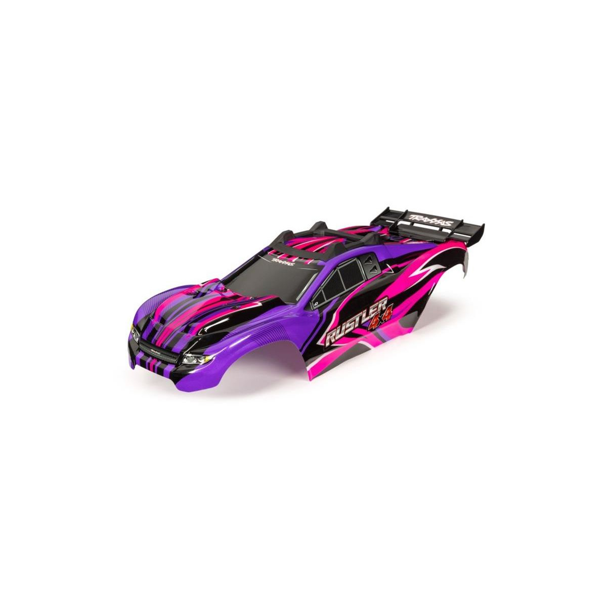 Traxxas Karosserie Rustler 4x4 pink/violett mit Aufkleber...