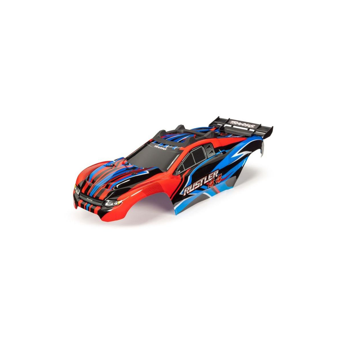 Traxxas Karosserie Rustler 4x4 rot/blau mit Aufkleber...