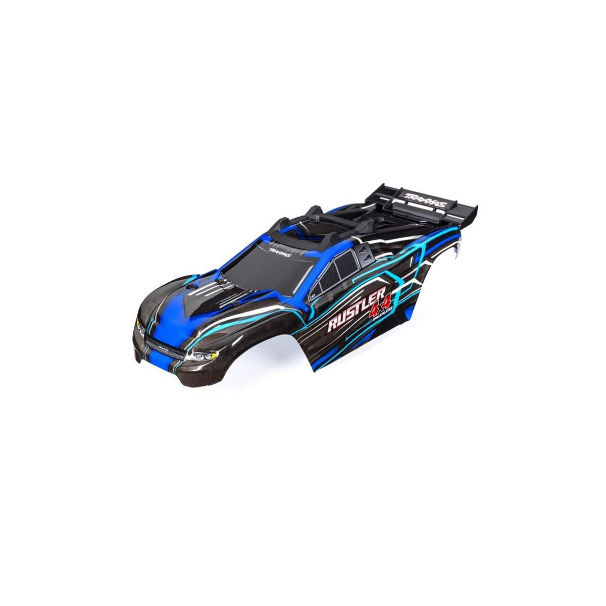 Traxxas Karosserie Rustler 4x4 blau mit Aufkleber mit...