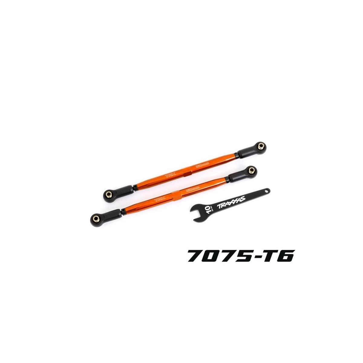 Traxxas Wide-X-Maxx Vorspurstangen 7075-T6 Alu orange...