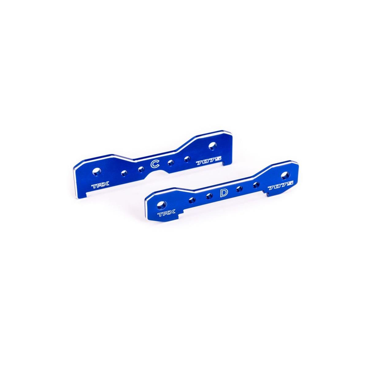 Traxxas Querlenker-Halter 7075-T6 Aluminium blau hinten...