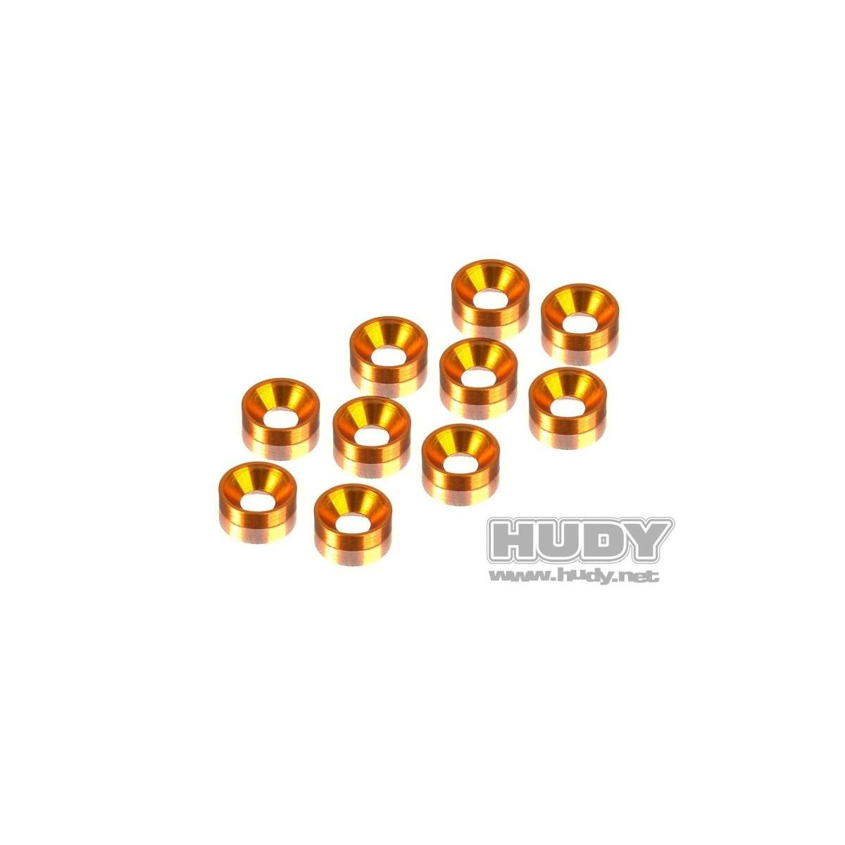 Hudy Alu Unterlegscheibe orange angesenkt (10) HUD-296510-O