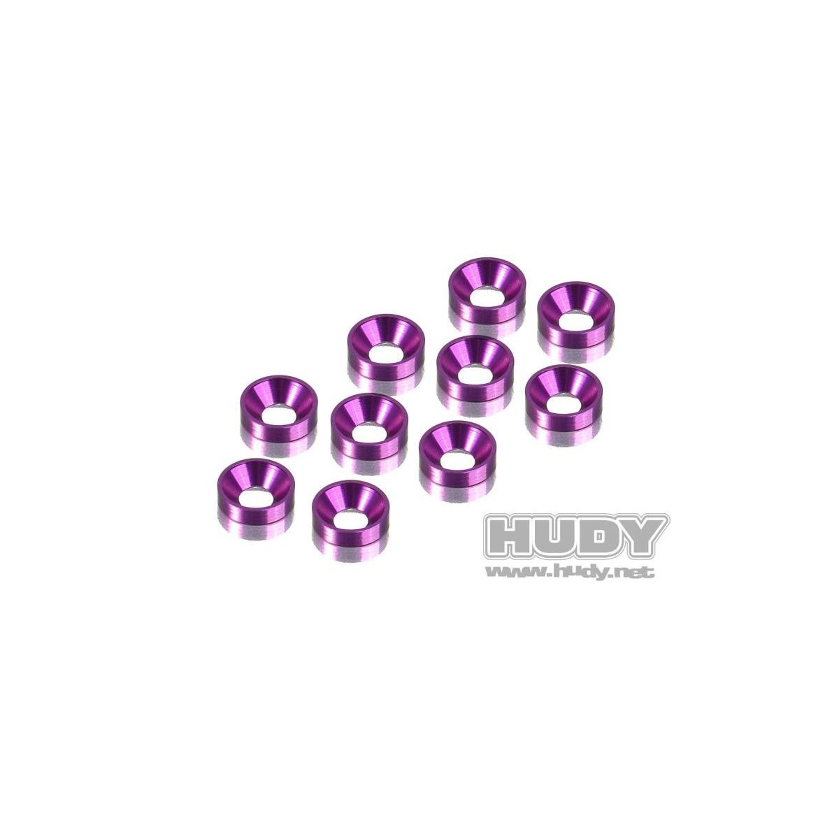 Hudy Alu Unterlegscheibe violett angesenkt (10) HUD-296510-V