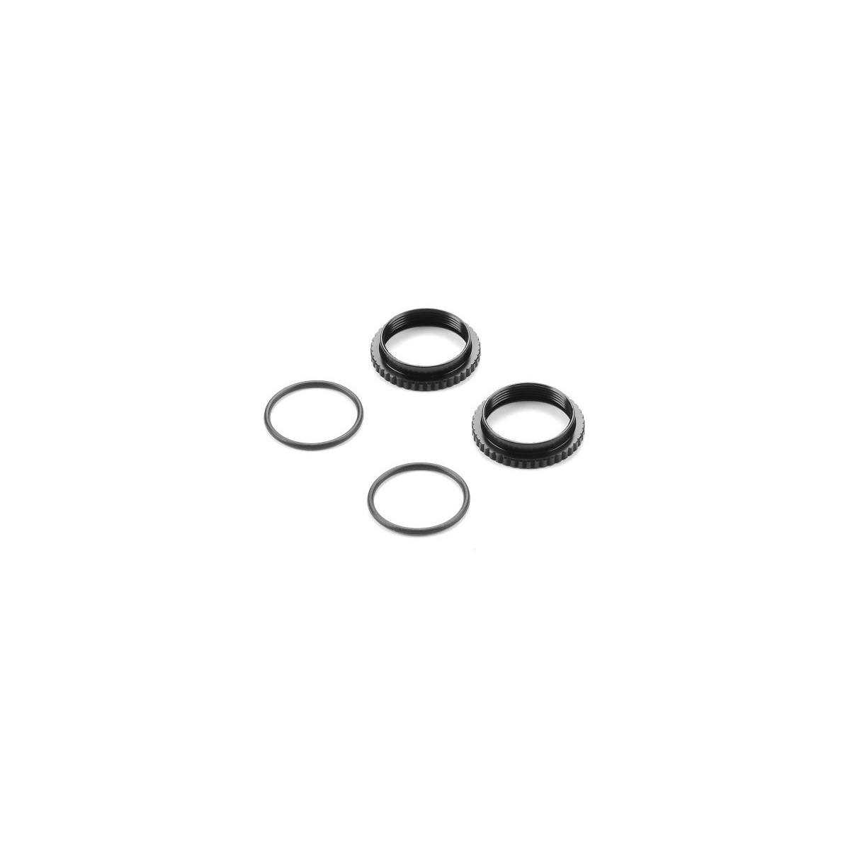 Xray XLP ALU SHOCK ADJUSTABLE NUT - BLACK (2) XRA-308046-K