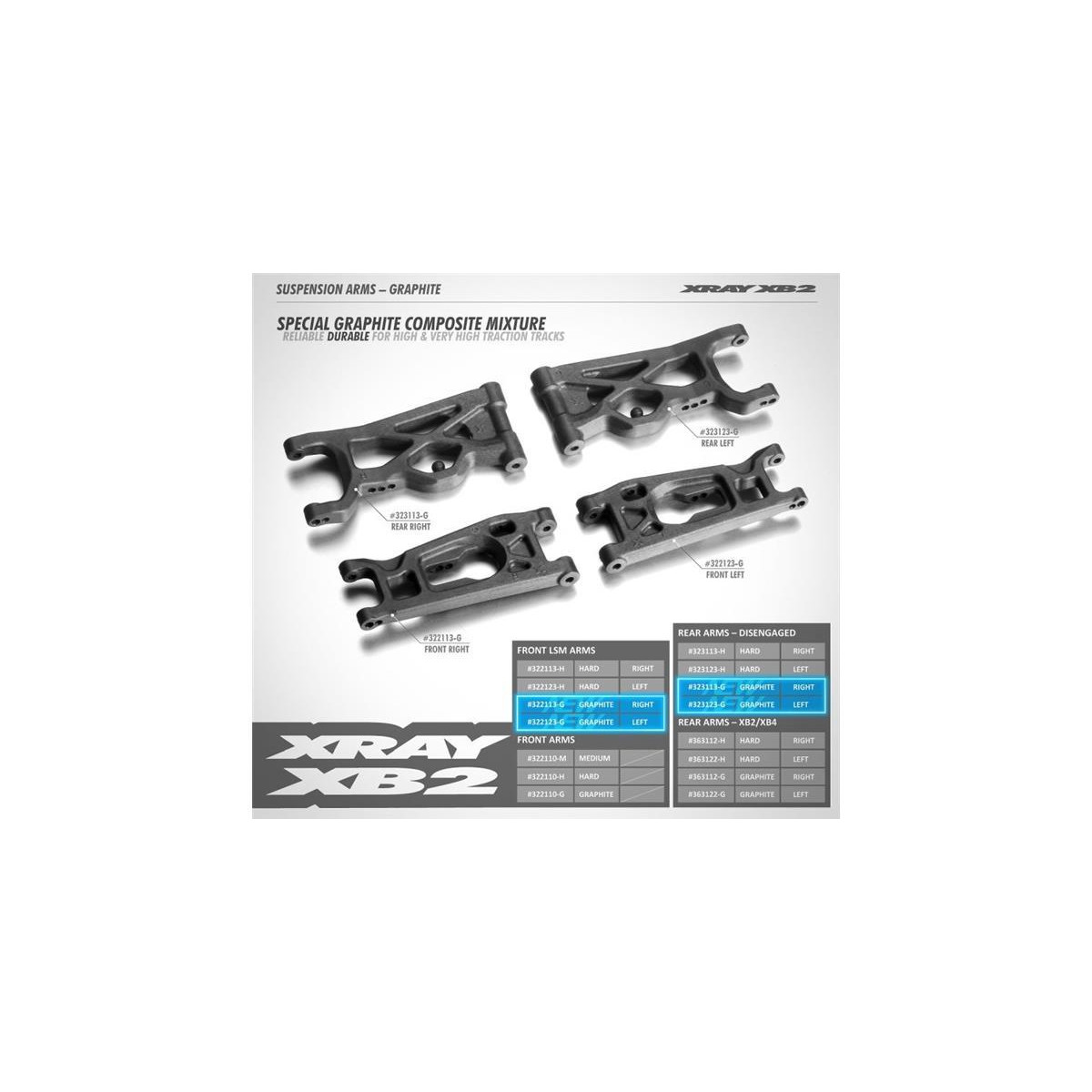 Xray Composite Querlenker hinten u/l Kohlefaser (innen...