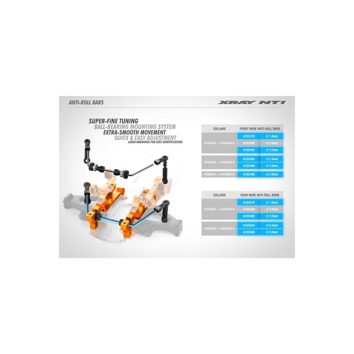 Xray Stabilisator 2.0mm vorne XRA-332480