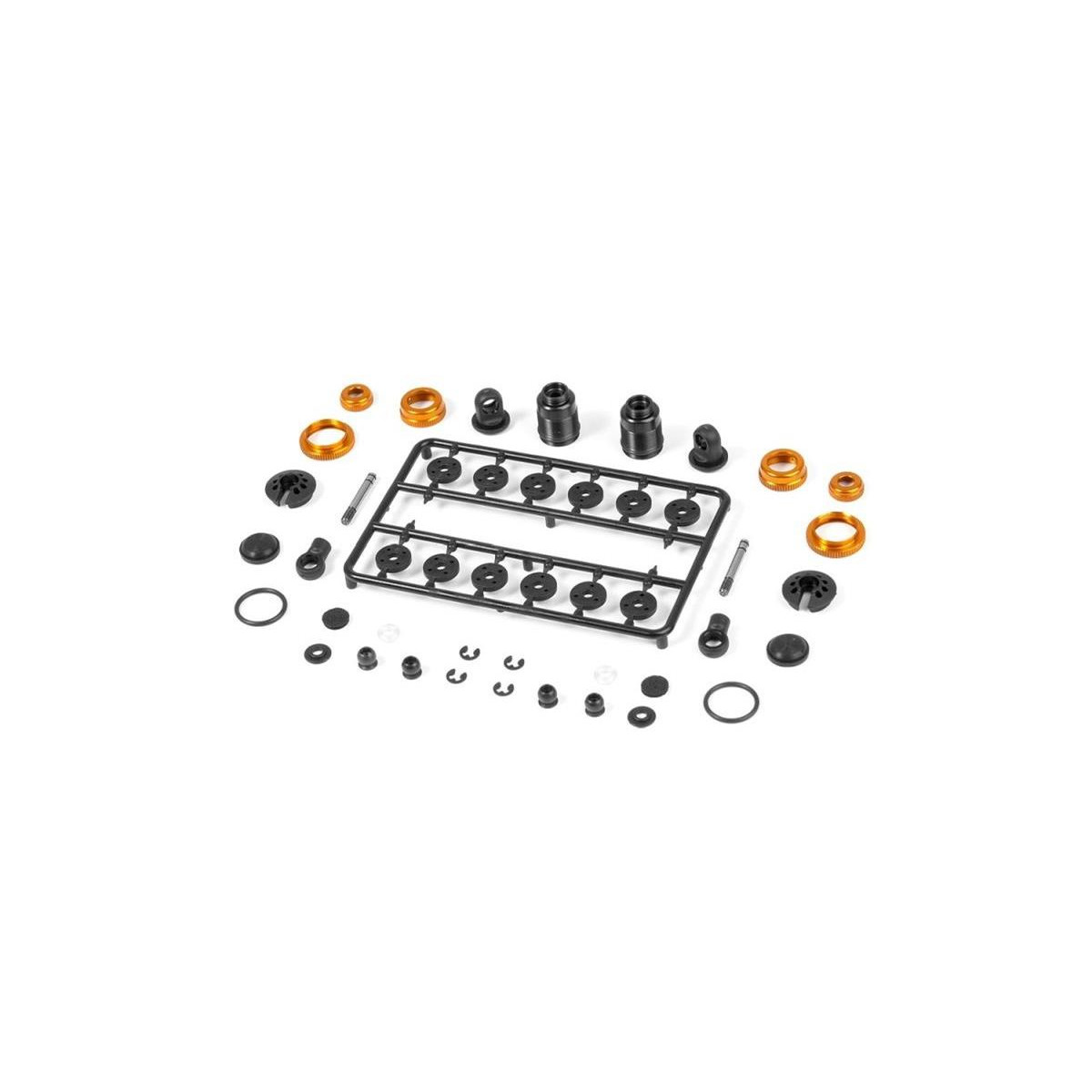 Xray Stoßdämpfer Set Alu, Low Profile Orange...