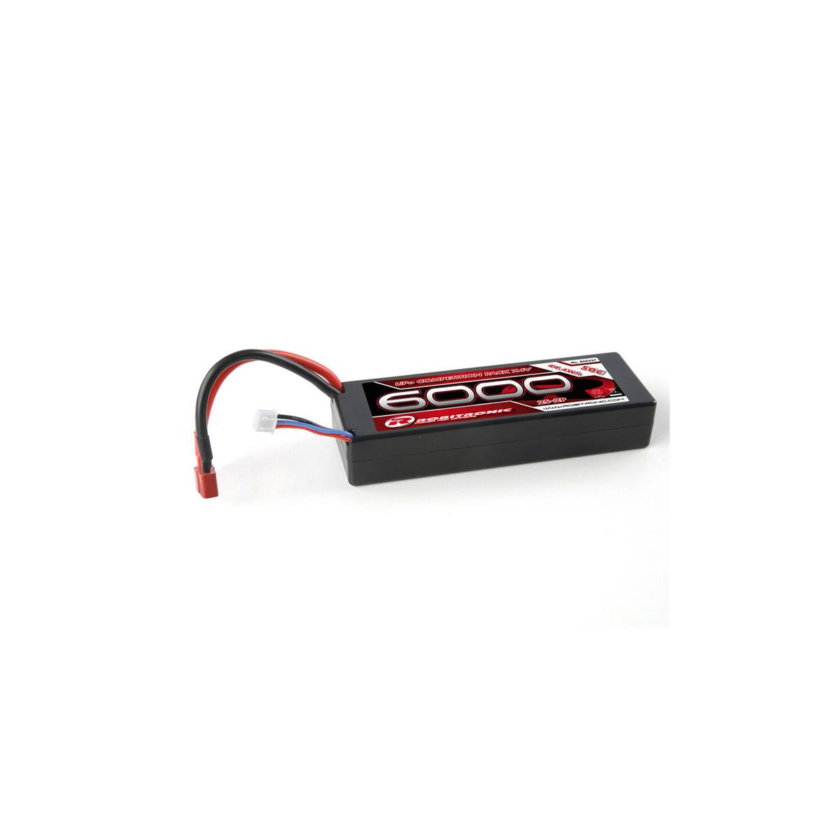 Robitronic LiPo Akku 6000mAh 2S 50C Racing Pack T-Stecker...