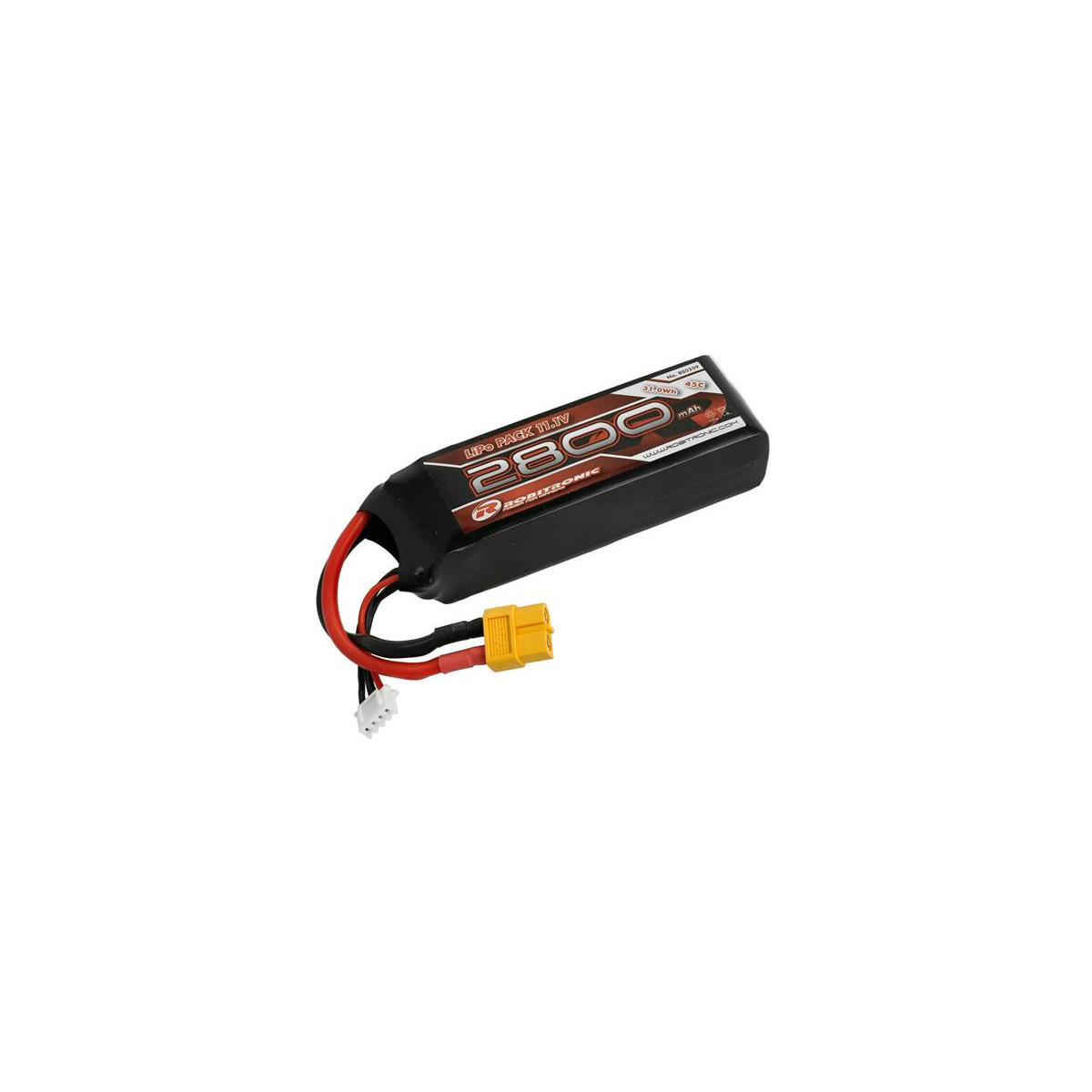 Robitronic LiPo Akku 2800mAh 3S 45C XT60 (25x34x105)...