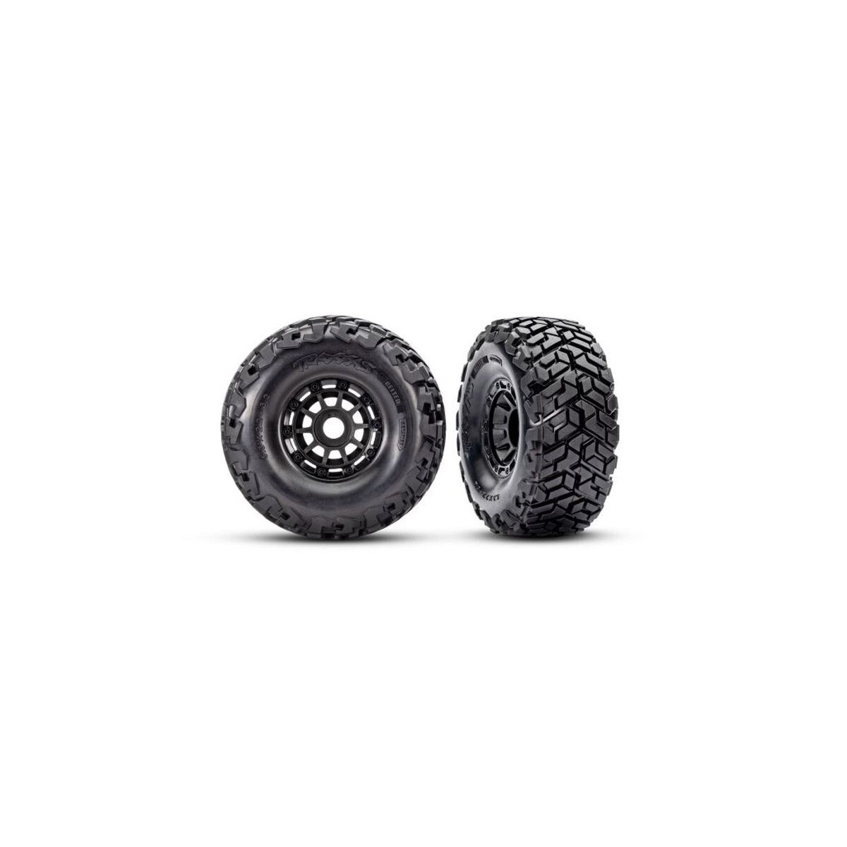 Traxxas Maxx SC Reifen belted auf Felgen schwarz 17mm (2)...