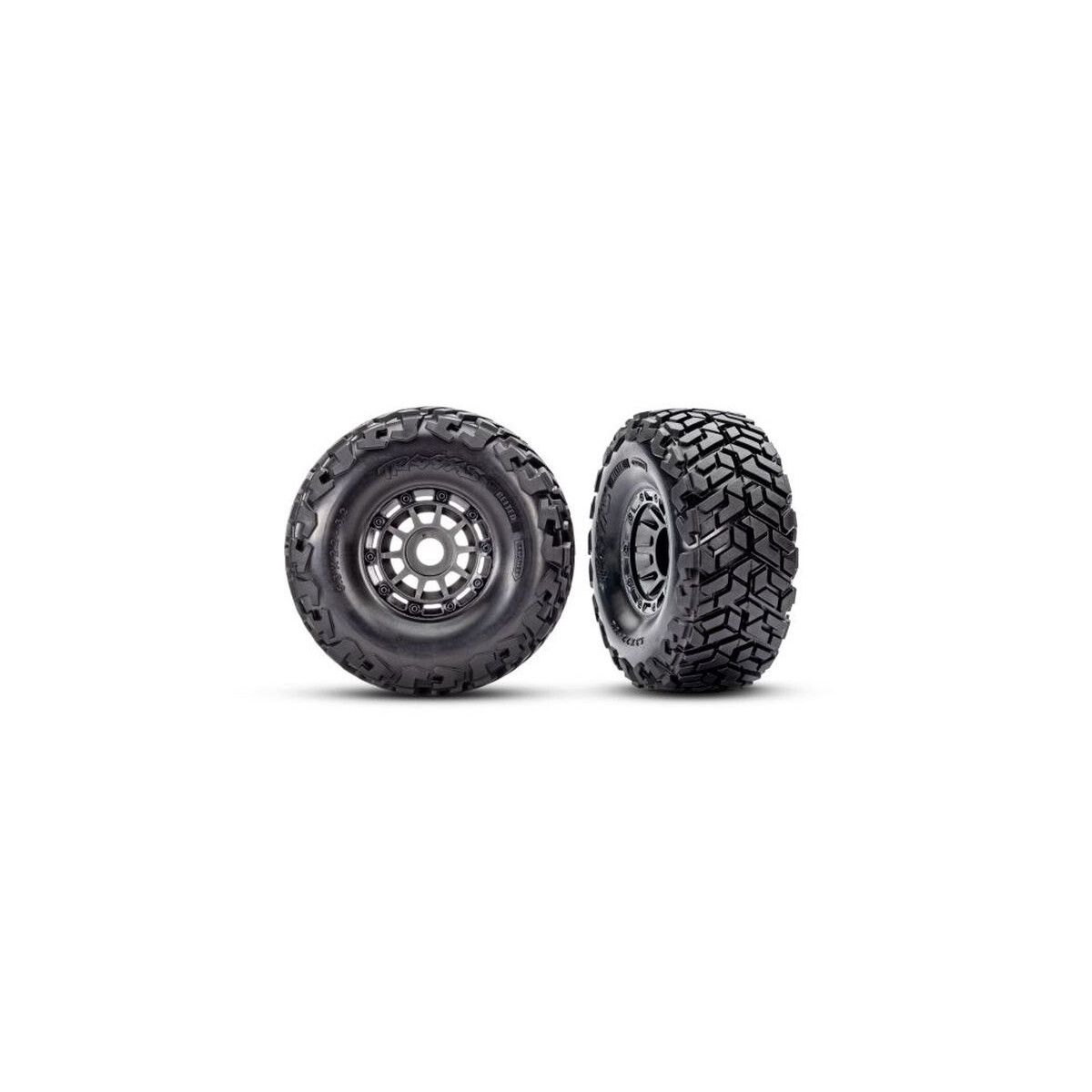 Traxxas Maxx SC Reifen belted auf Felgen grau 17mm (2)...