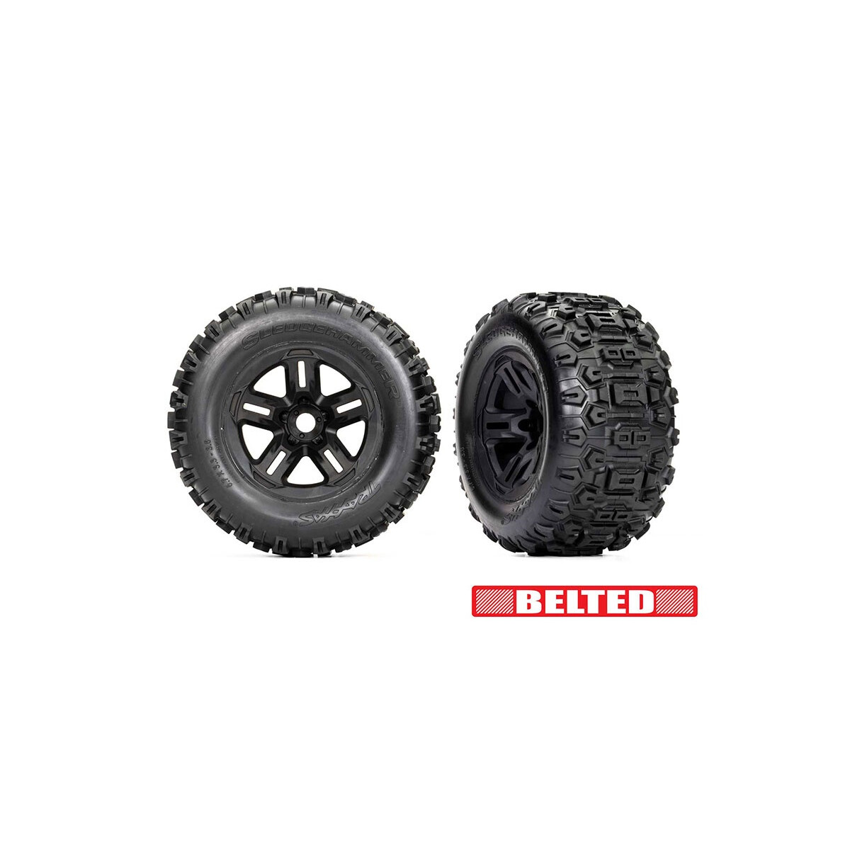 Traxxas Slegdehammer BELTED Reifen auf 3.8 Felge schwarz...