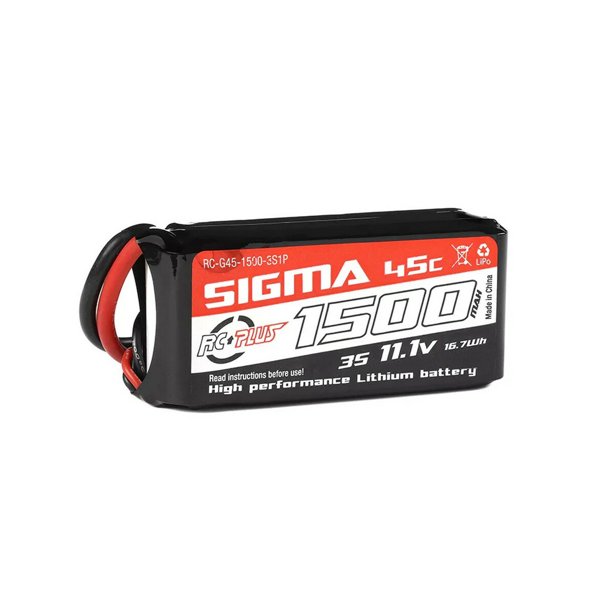 RC Plus G45 LiPo Akkupack Sigma 45c 1500mAh 11.1V XT60