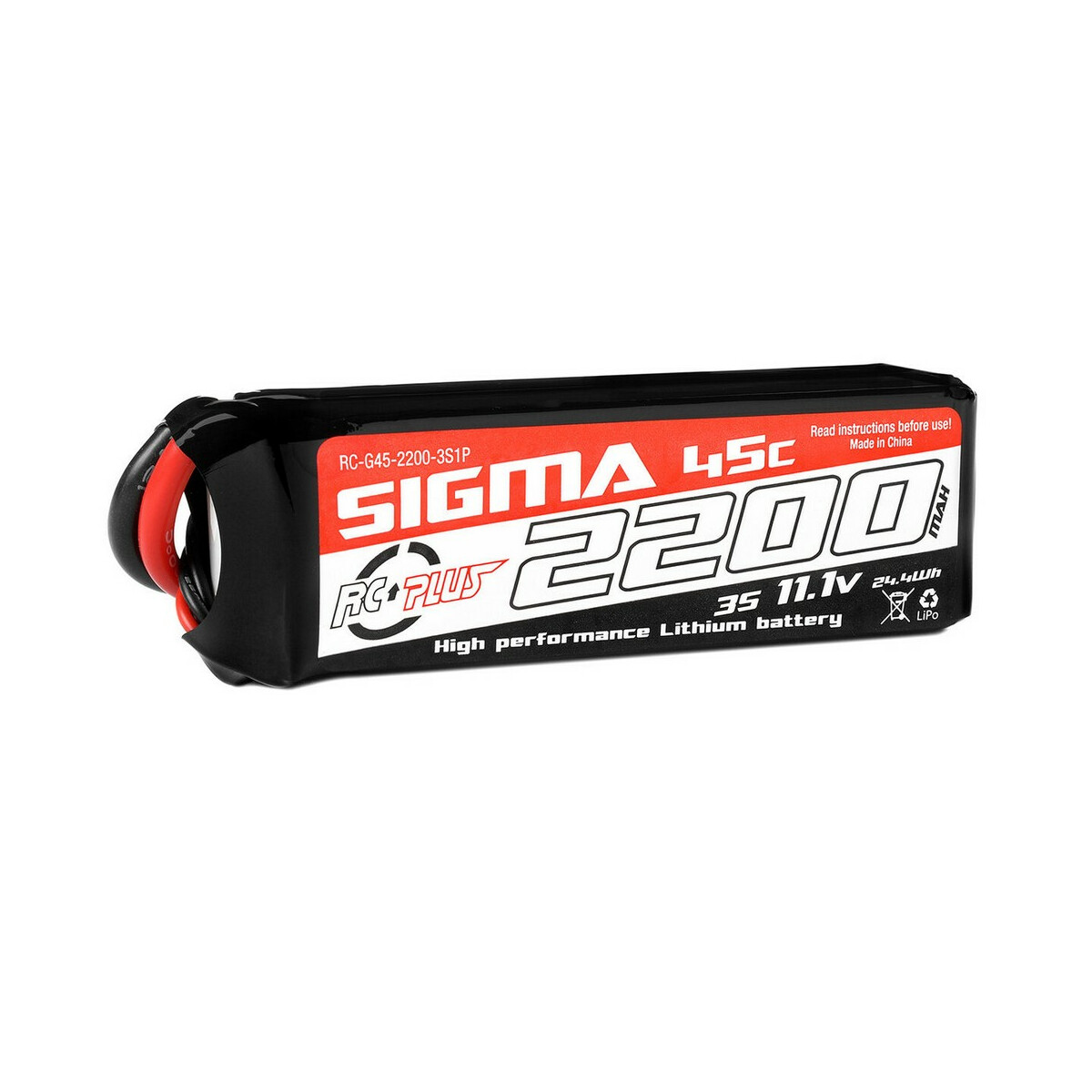 RC Plus G45 LiPo Akkupack Sigma 45c 2200mAh 11.1V XT60