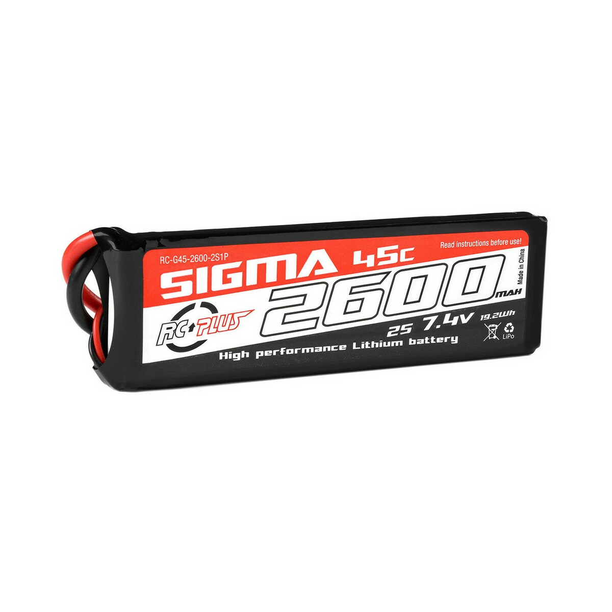 RC Plus - Li-Po Batterypack - Sigma 45C - 2600 mAh - 2S1P...