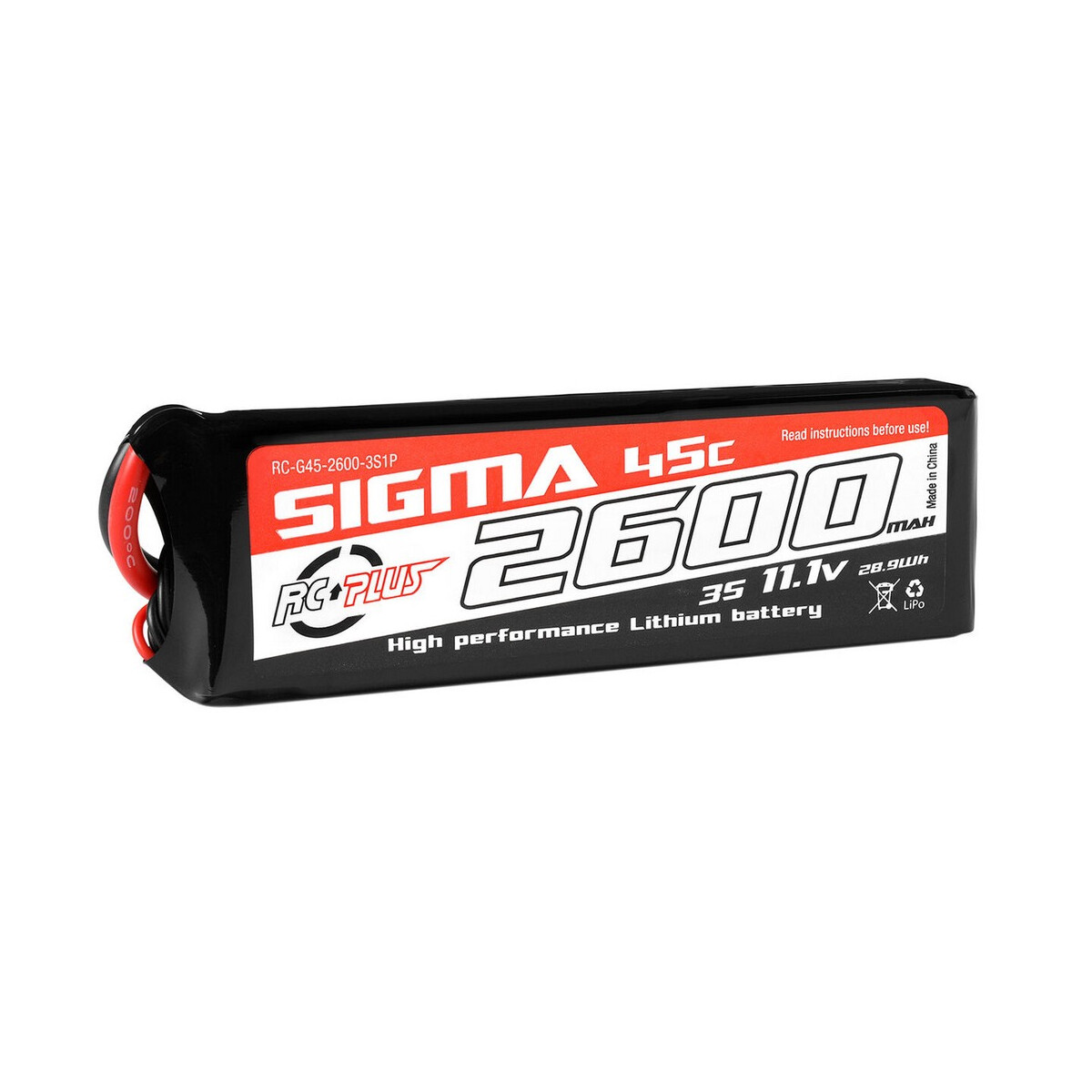 RC Plus - Li-Po Batterypack - Sigma 45C - 2600 mAh - 3S1P...